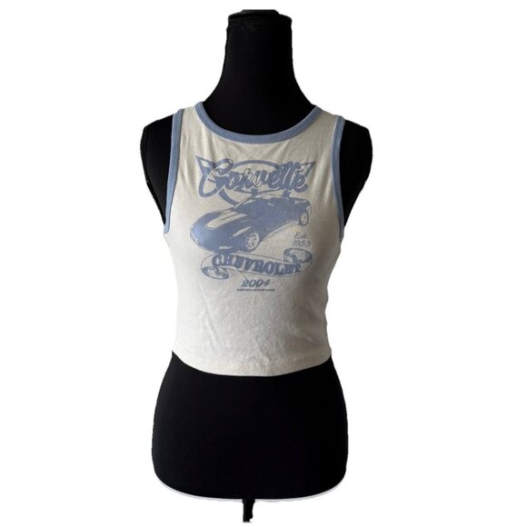 Chemistry Crop Top Tank Womens Medium Corvette Coquette Car Y2K Style Sporty - Picture 1 of 10